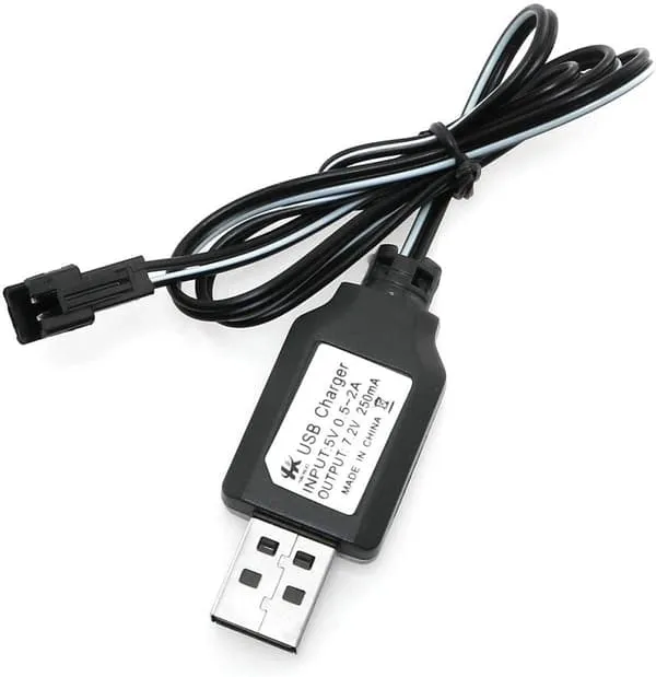 1-delers SM-2P 250mAh Utgang RC Bil for batterier 7.2V Ni-Mh - Tilbehør til Fjernstyrte Leker USB-lader Kabel