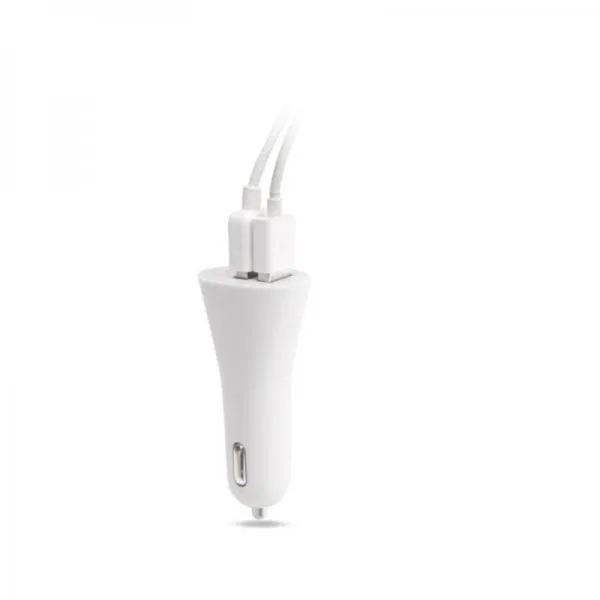 Billader 2 Uttak - USB-lader - 2100 mAh - Hvit