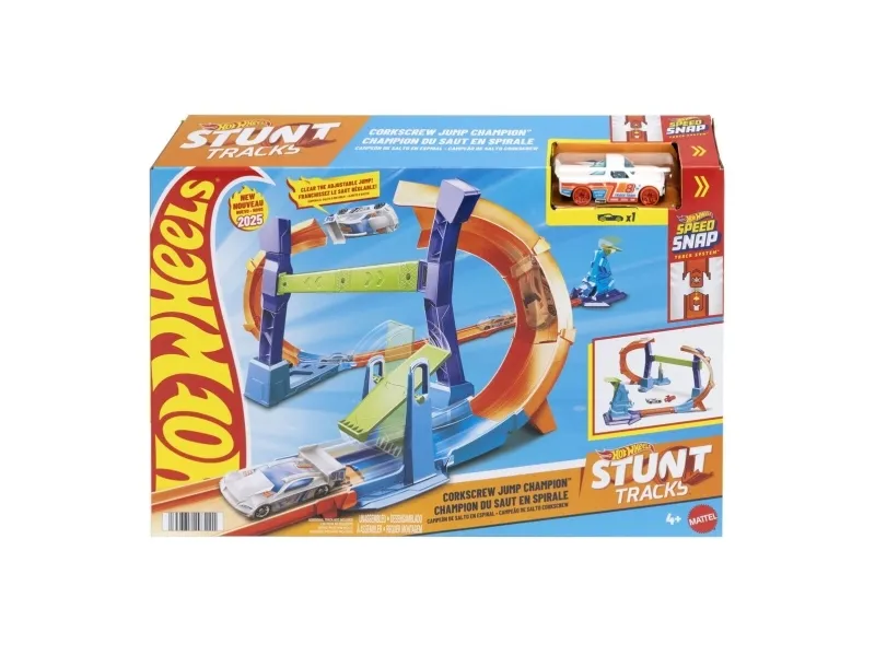 Hot Wheels Stunt Tracks Corkscrew Jump Champion