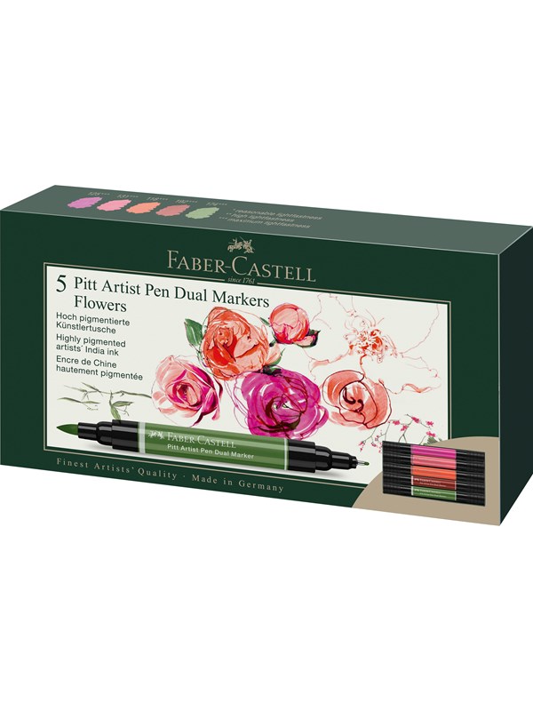 Faber-Castell India ink PAP Dual Marker 5x flowers
