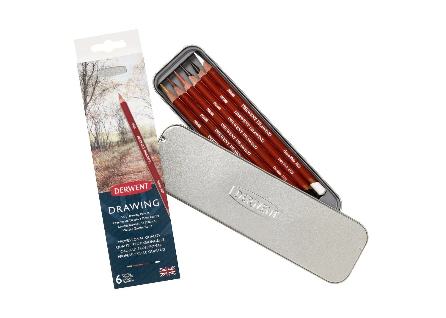 Derwent Drawing pencil - 6stk tin