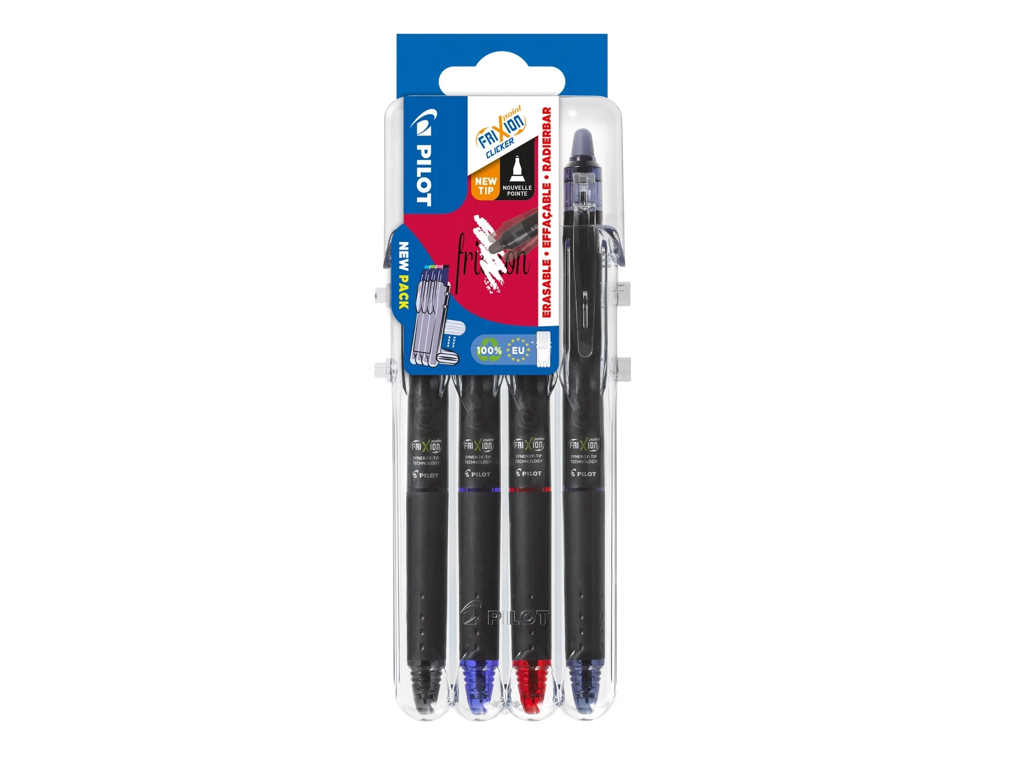 Pilot FriXion Point Clicker 0,5 mm med 4 stk. ass. farver