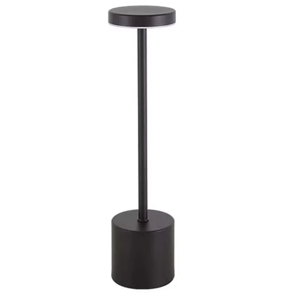 Oppladbar LED Bordlampe i Metall Svart