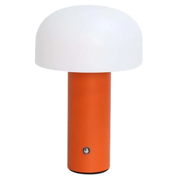 Retro Bordlampe Sopp | Trådløs Oppladbar LED Lampe Oransje
