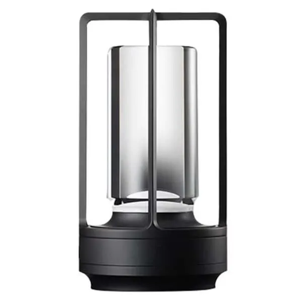 Trådløs LED Lampe | Oppladbar Bordlampe i Metall Lykte Svart