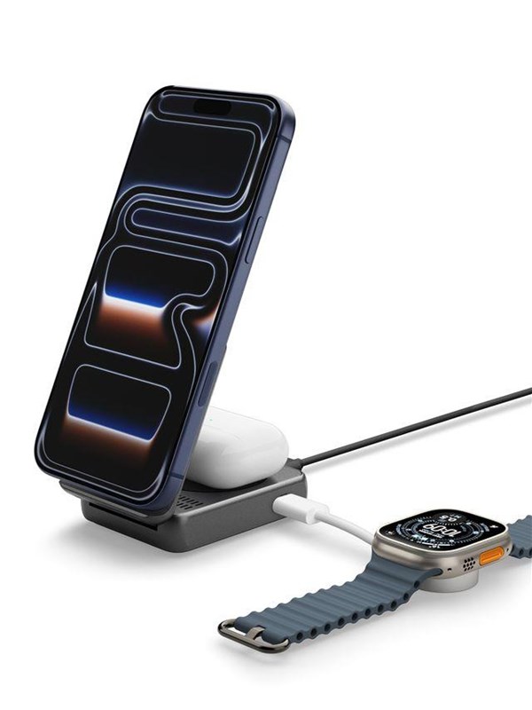 Spigen Essential MagSafe 2-in-1+C Wireless Charger EF302MOQ - black