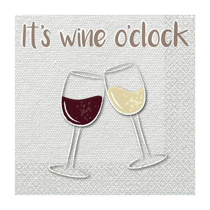 Servietter \"It's wine o'clock\" - 16-pakning