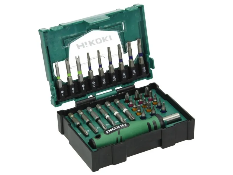 HiKOKI 40030023 bitsesett T-profil slisset kors Phillips kors Pozidriv sekskant inkl. bitholder