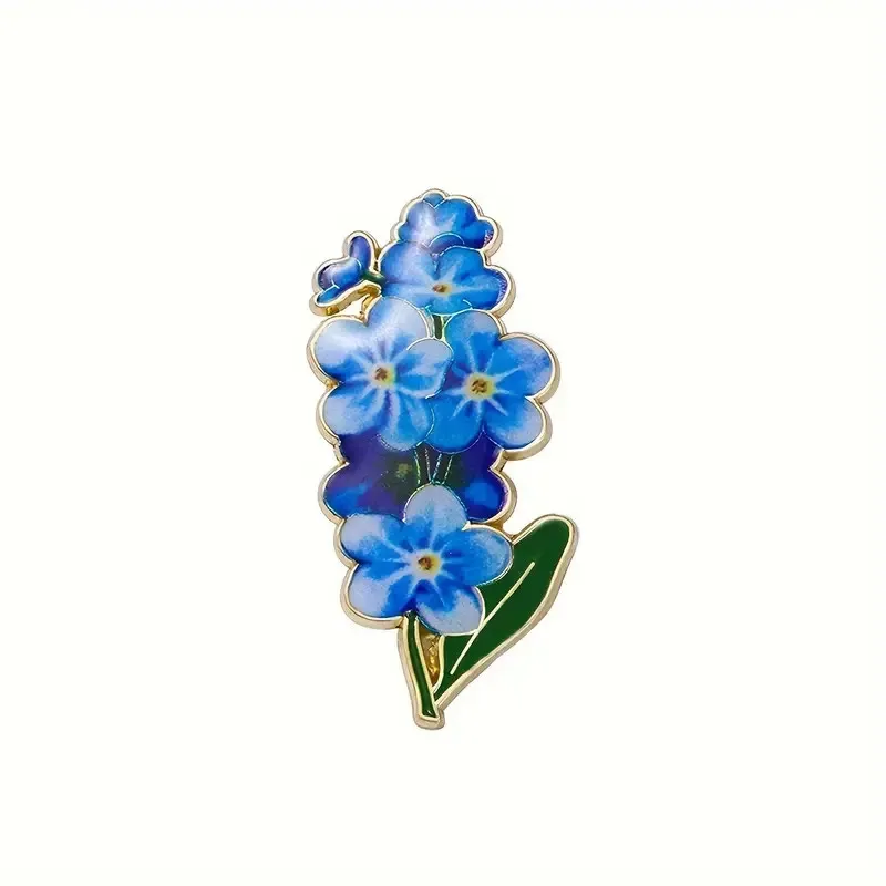 Brosje - Nål - Blomst - Blå - Jakaranda