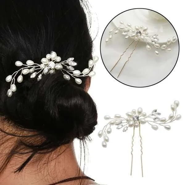 Elegant bryllup hårnål med perler / blomst