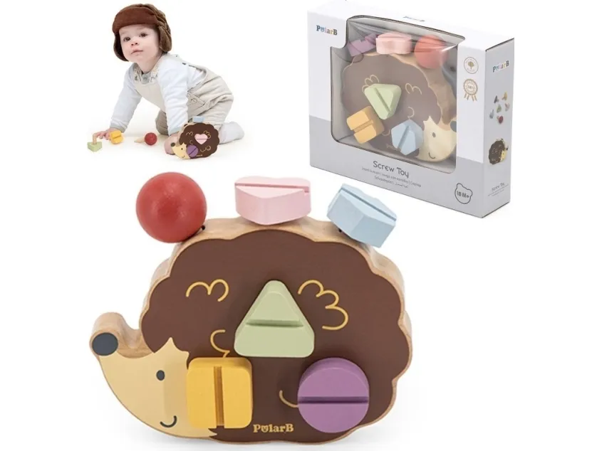 Viga Toys "Viga Polarb" byggeleke i tre. Jeżyk med Montessori-skruer
