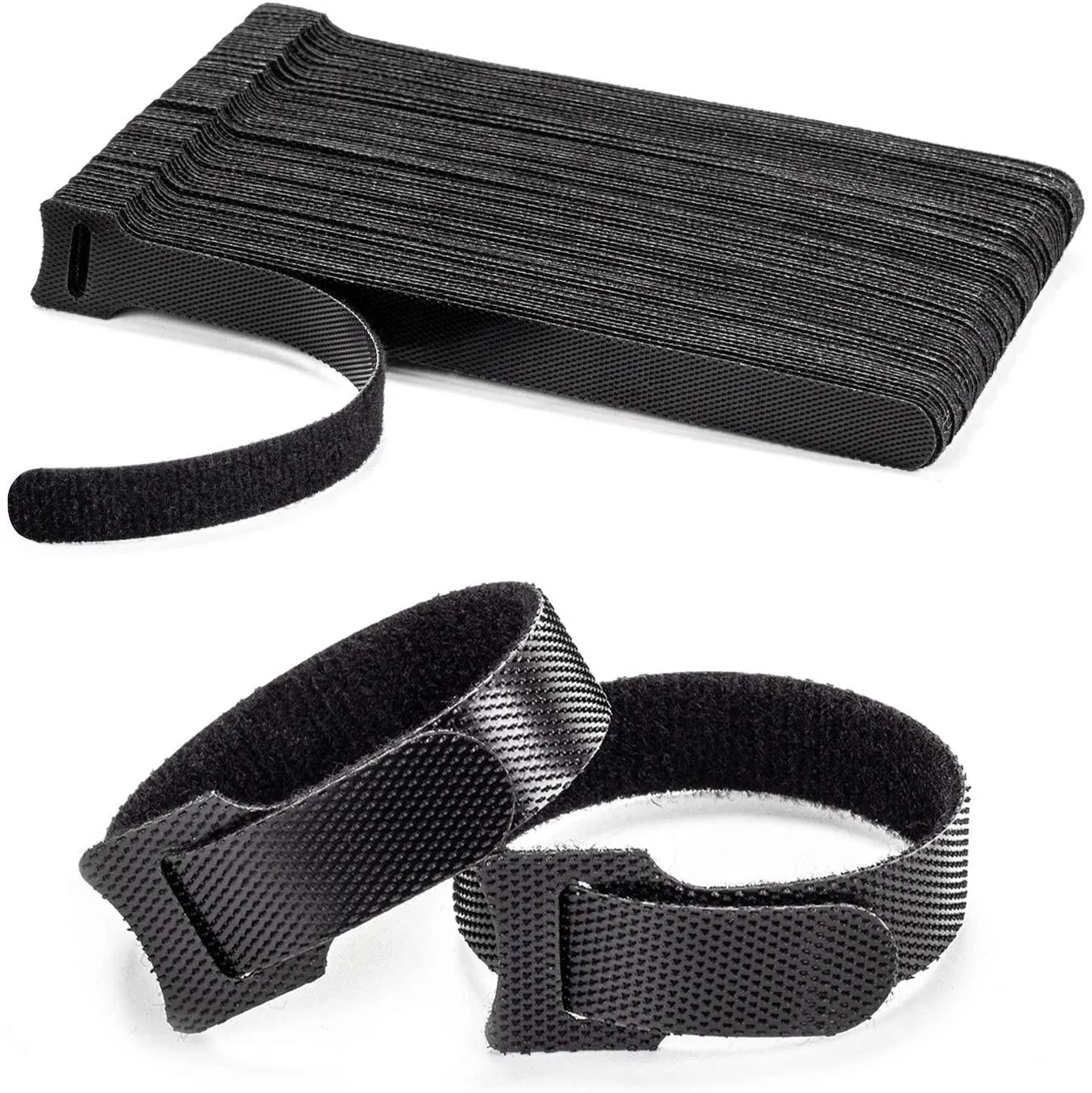 Buntebånd, borrelås, gjenbrukbare buntebånd Velcro 50 pak