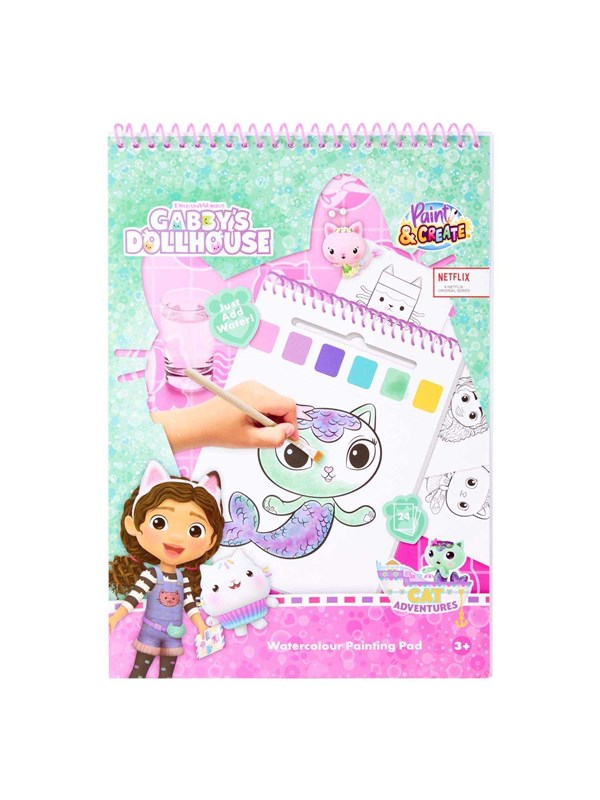 Canenco Gabby's Dollhouse Watercolour Paint Set Book - incl. Brush