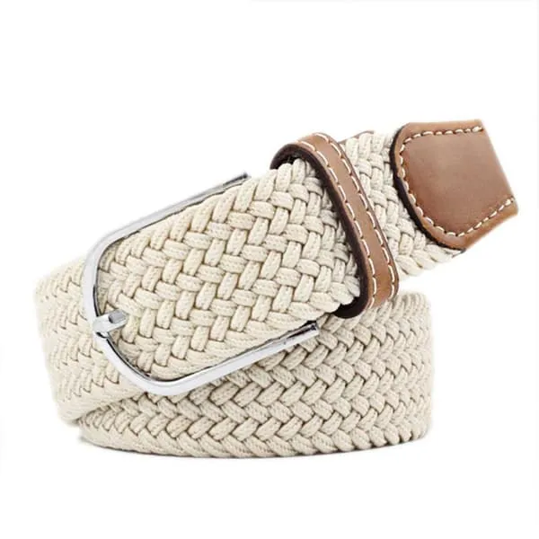 Elastic Belt Canvas Stoff Stretch Sharpen W26-W36 Beige