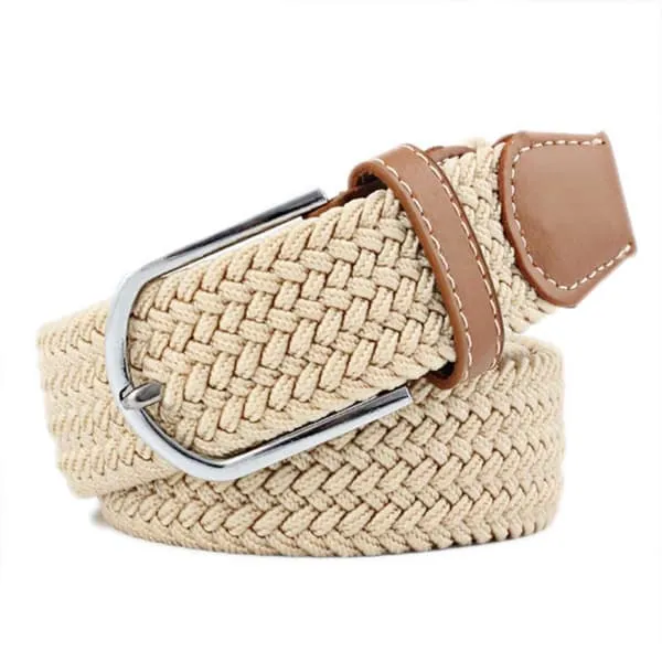 Strekkbelte lerret stoffskip W26-W36 beige