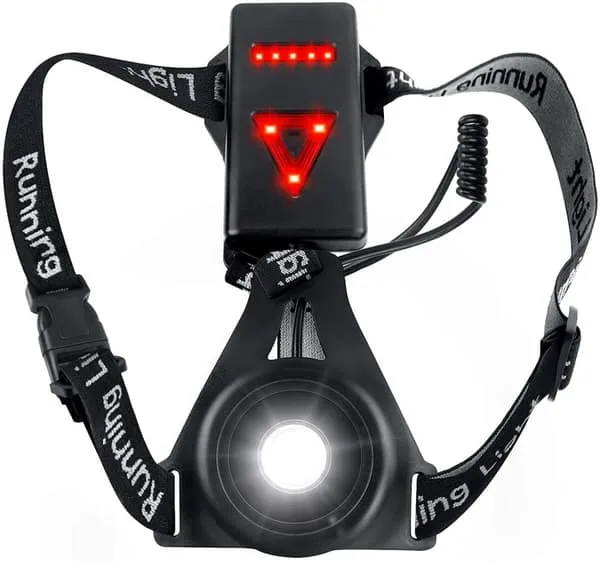 Løpevest med LED-lys 250 lumen for løping, sykling, fotturer, camping