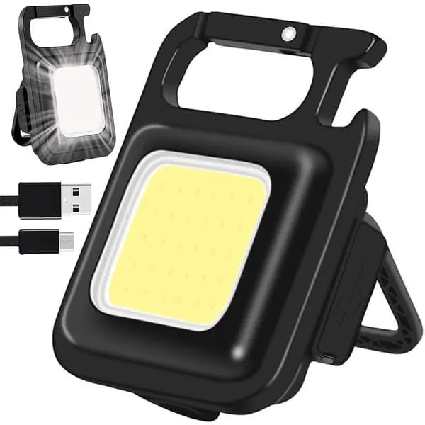 Multifunksjonell LED-hengelampe med COB, magnet, USB-lommelykt og åpner