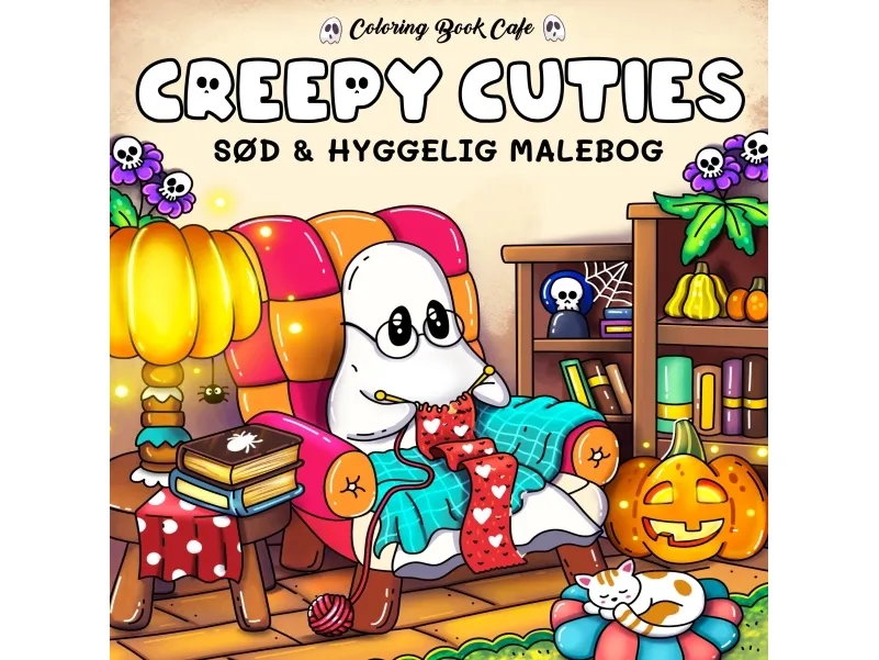 Malebok Creepy Cuties - Cozy Coloring | Språk: Dansk