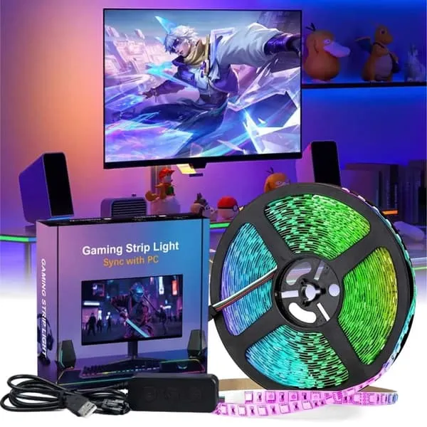 PC SYNC LED RGBIC Lyslenke for Monitor Dataskjerm Ambilight 24"