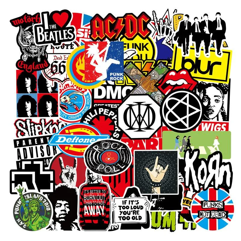 100 stk mote graffiti klistremerker Vanntett bærbar skøyte - Rock