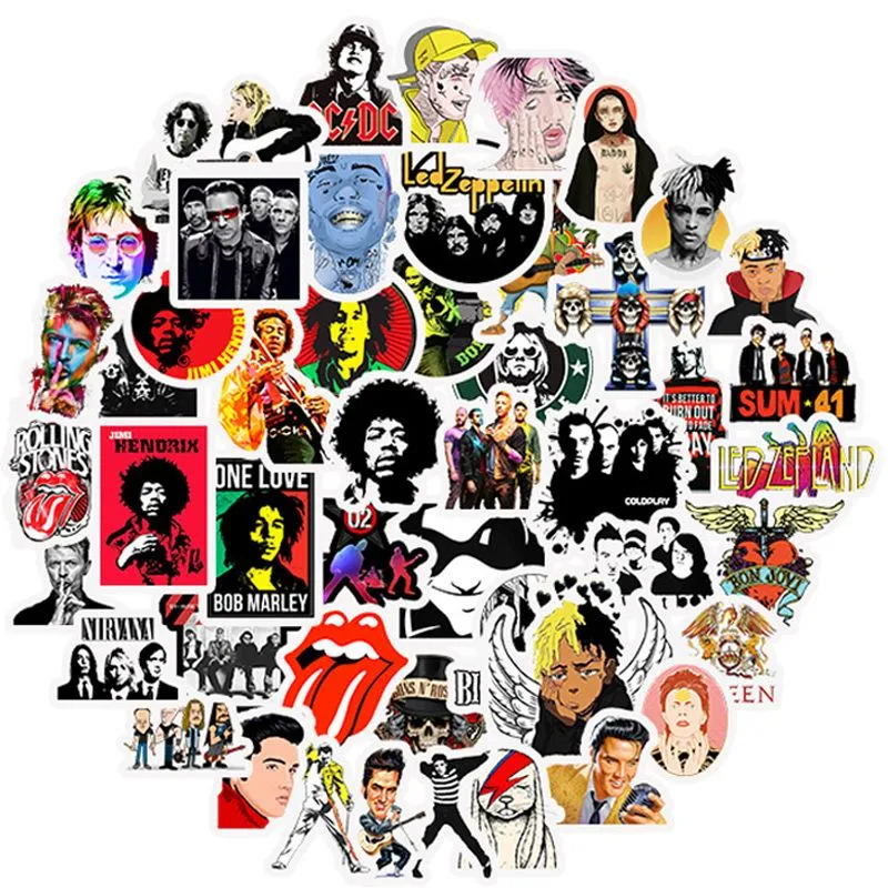 50 stk motegrafitti-klistremerker Vanntett bærbar skøyte - Rock