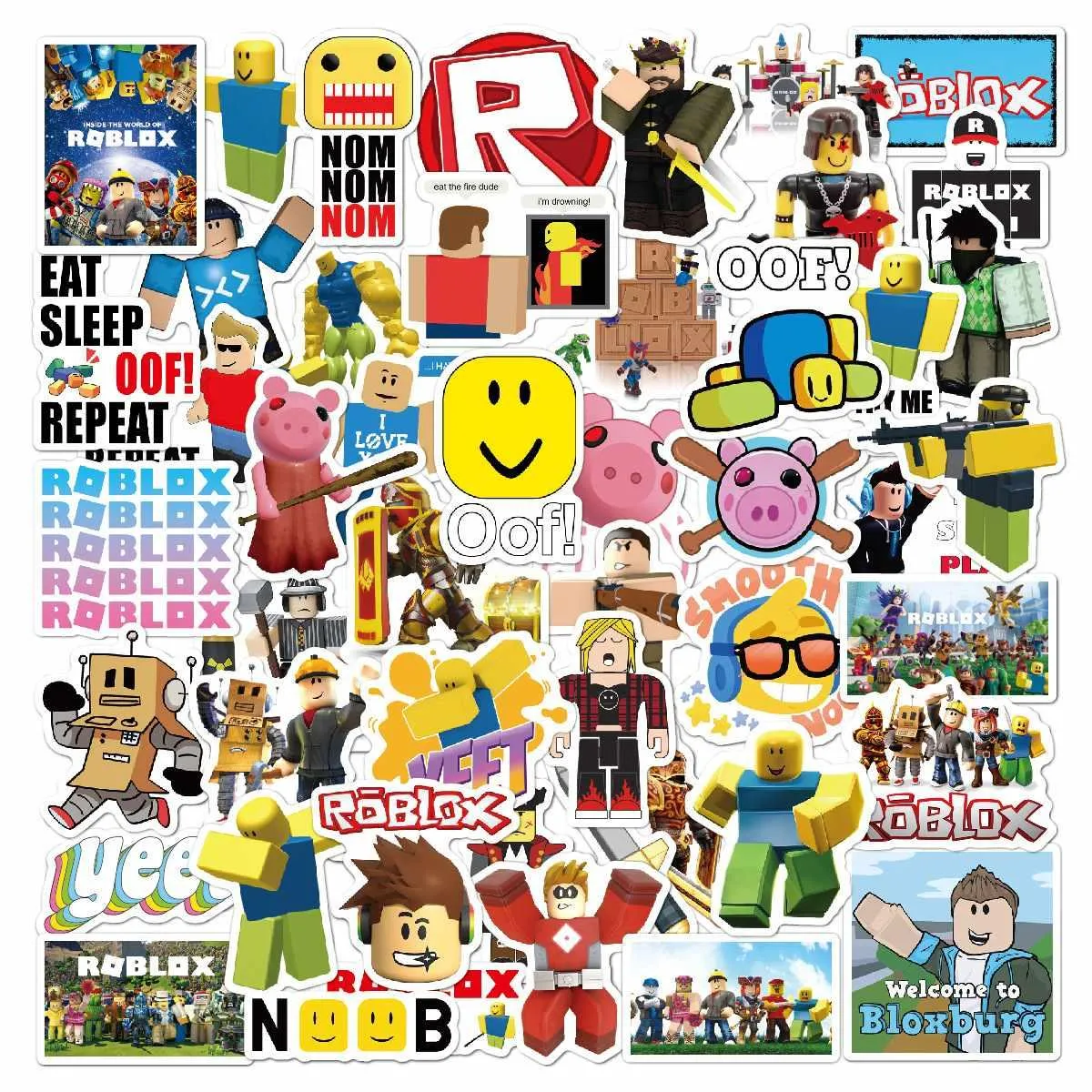 50 stk Roblox-klistremerker vanntett bagasjeskøyte til bærbar PC