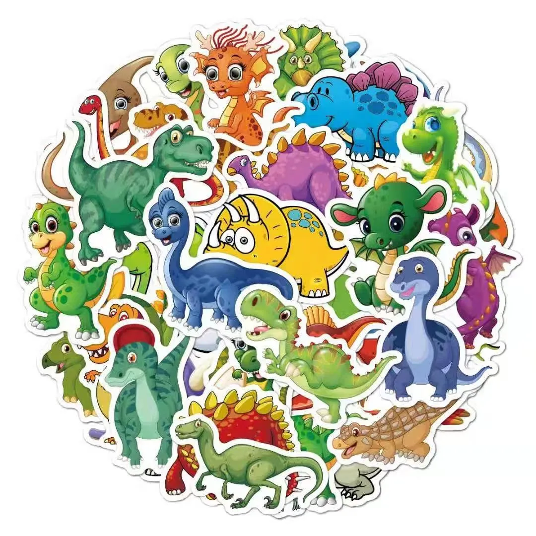 50 klistremerker klistremerker - Dyremotiv - Tegneserie - Dinosaur