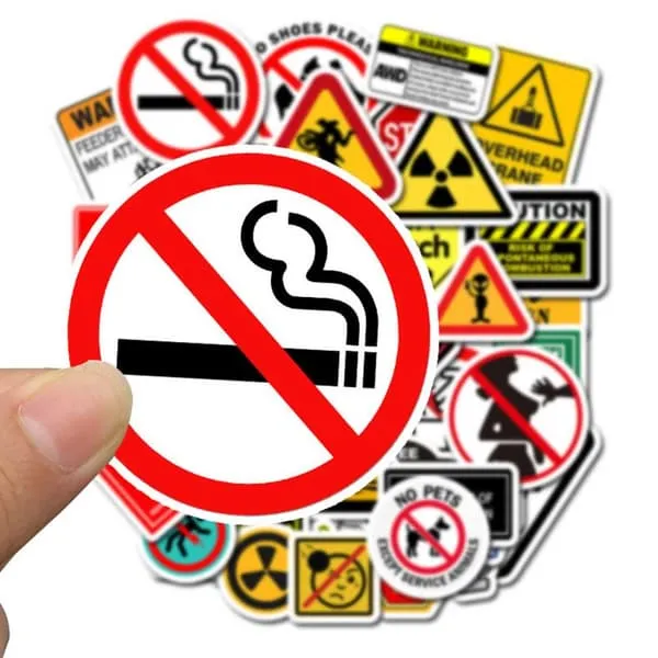 50-pack klistremerker Dekaler Advarselssymboler