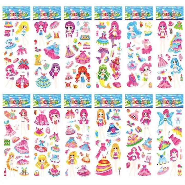 12 ark med klistremerker - Dress up - Barbie-dukker
