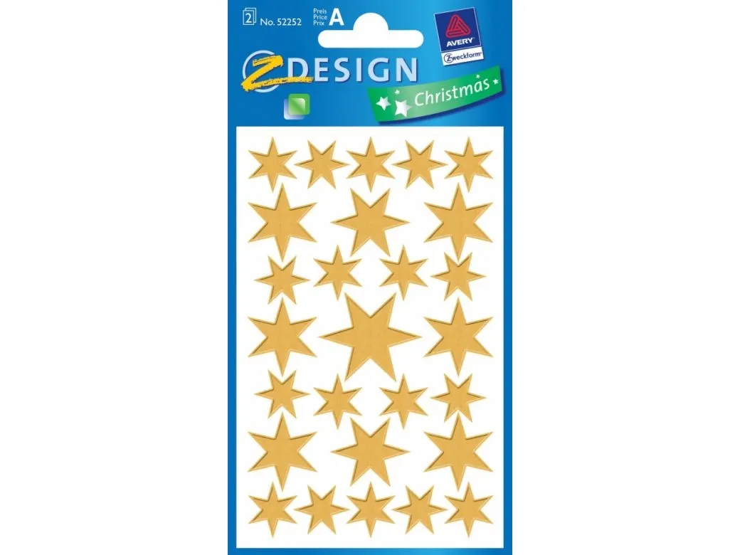 Zdesign julemærker gullstjerner (241443)