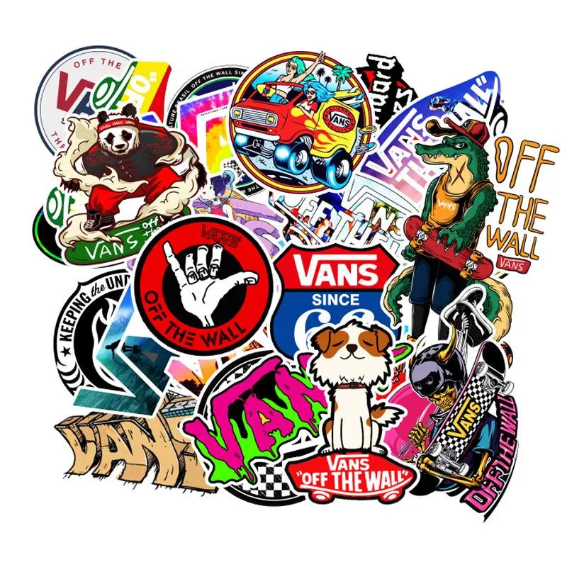 100 stk mote graffiti klistremerker Vanntett laptop bagasje skøyte