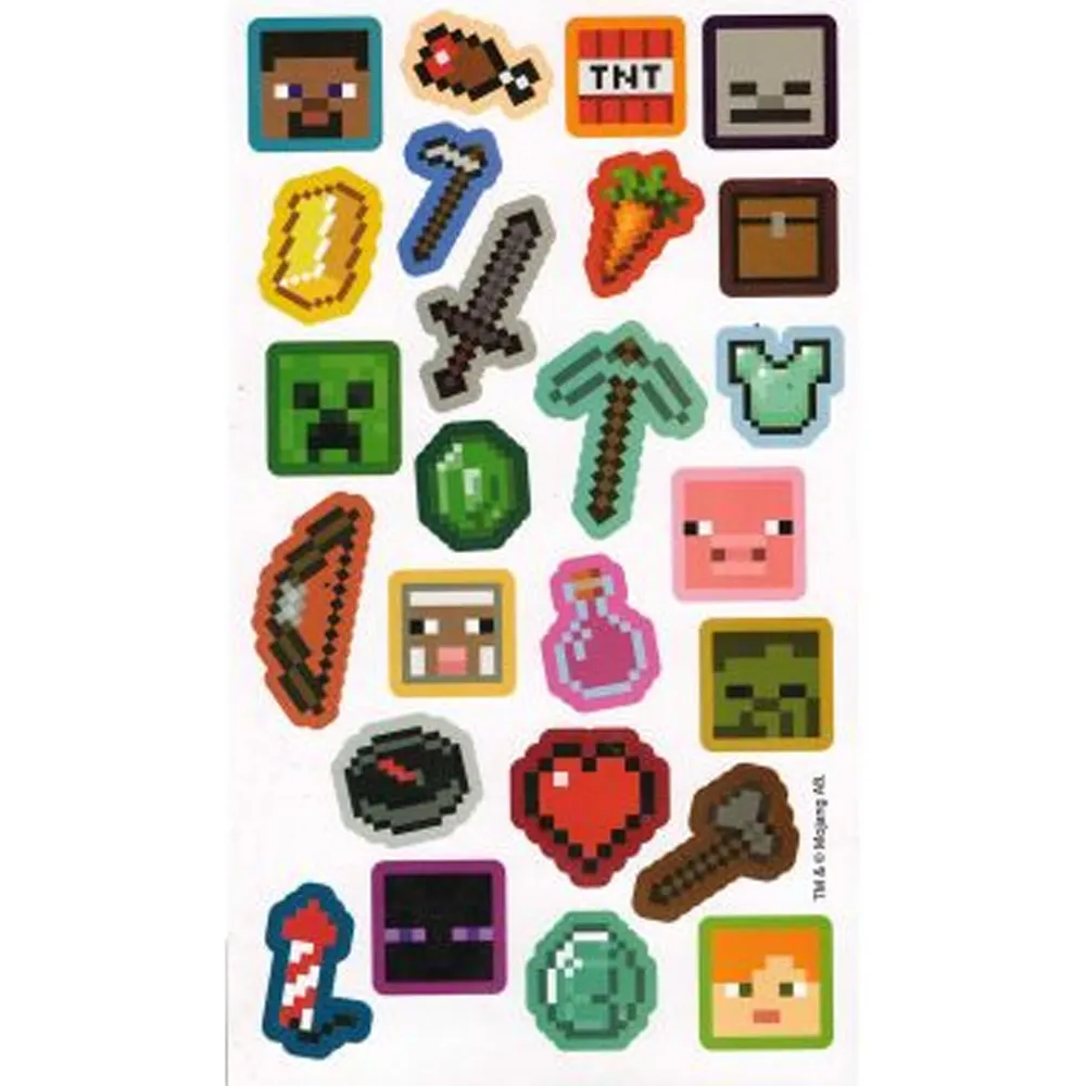 Minecraft Reusable Icons Stickers (Pack of 25)