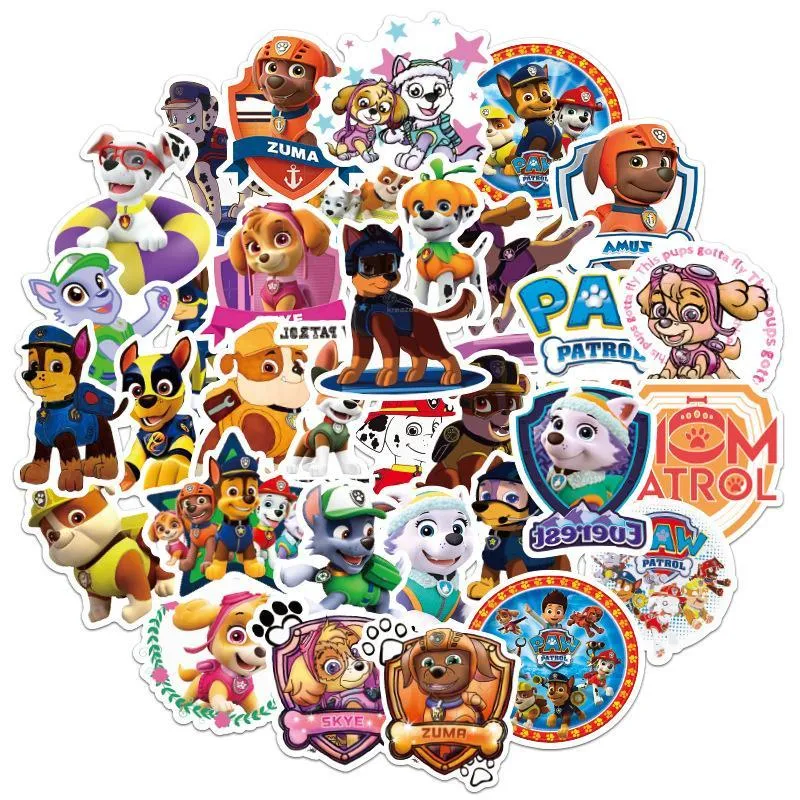50 stk Paw patrulje Klistremerker Vanntett Laptop Bagasje Skøyte