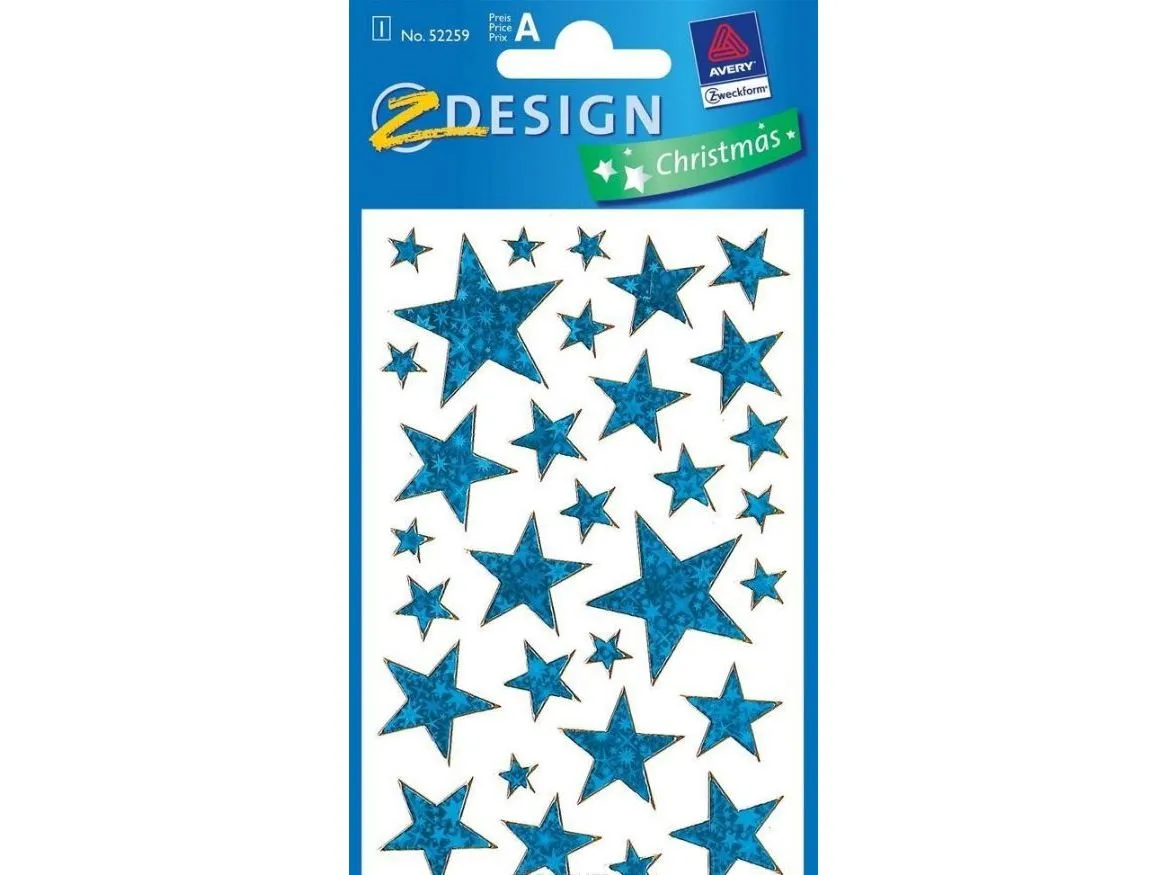 Zdesign klistremerker blå stjerner (217133)