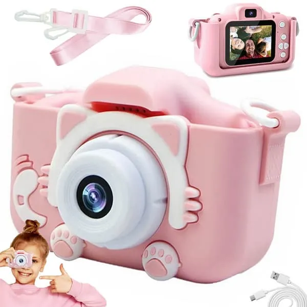 Digitalkamera for Kids Cat Pink