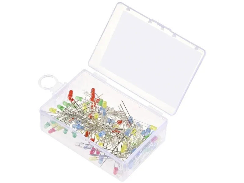 TRU COMPONENTS LED med ledninger rød, gul, blå, gulgrønn, varm hvit, rund 3 mm, 55/330/420/2500/14400 mcd, 30° 20 mA, 1,8/2,4/2,7/3,4 V