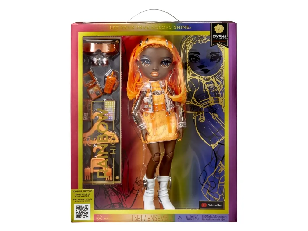 Rainbow High Orange Fashion Doll -Michelle St. Charles, Motedukke, Jente, 4 år, Gutt/Jente, Flerfarget