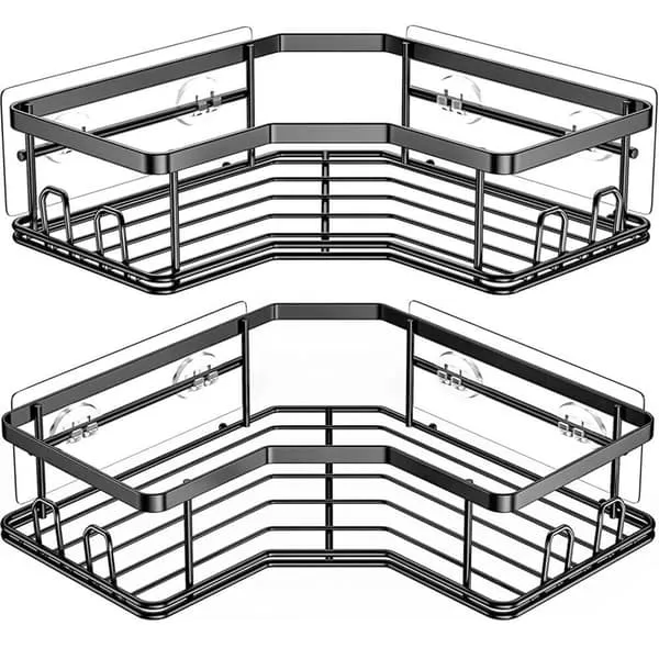 Selvklebende baderomshyller | 2-Pack Dusjhylle uten Drilling Black