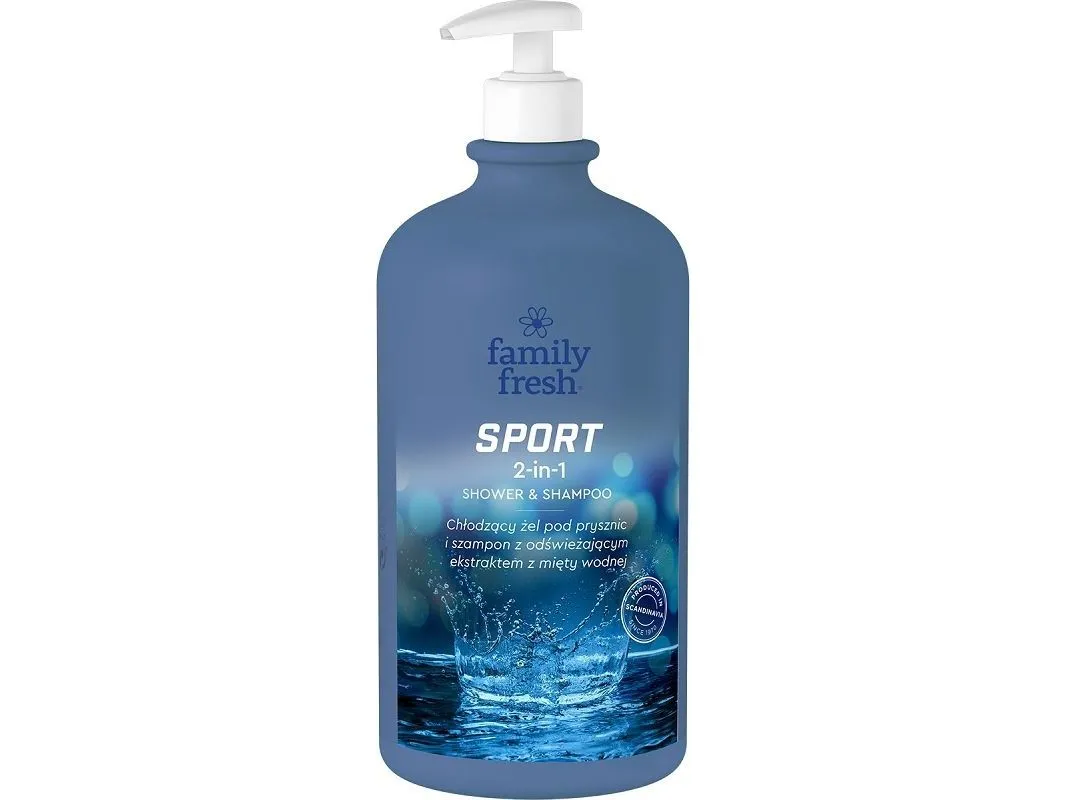FAMILY FRESH_Sport 2in1 dusj &amp; Sjampo kjølende dusjgelé 1000ml