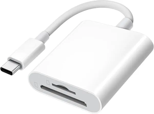 Type-C-kortleser for SD og MicroSD – kompatibel med iPhone, Mac og Android