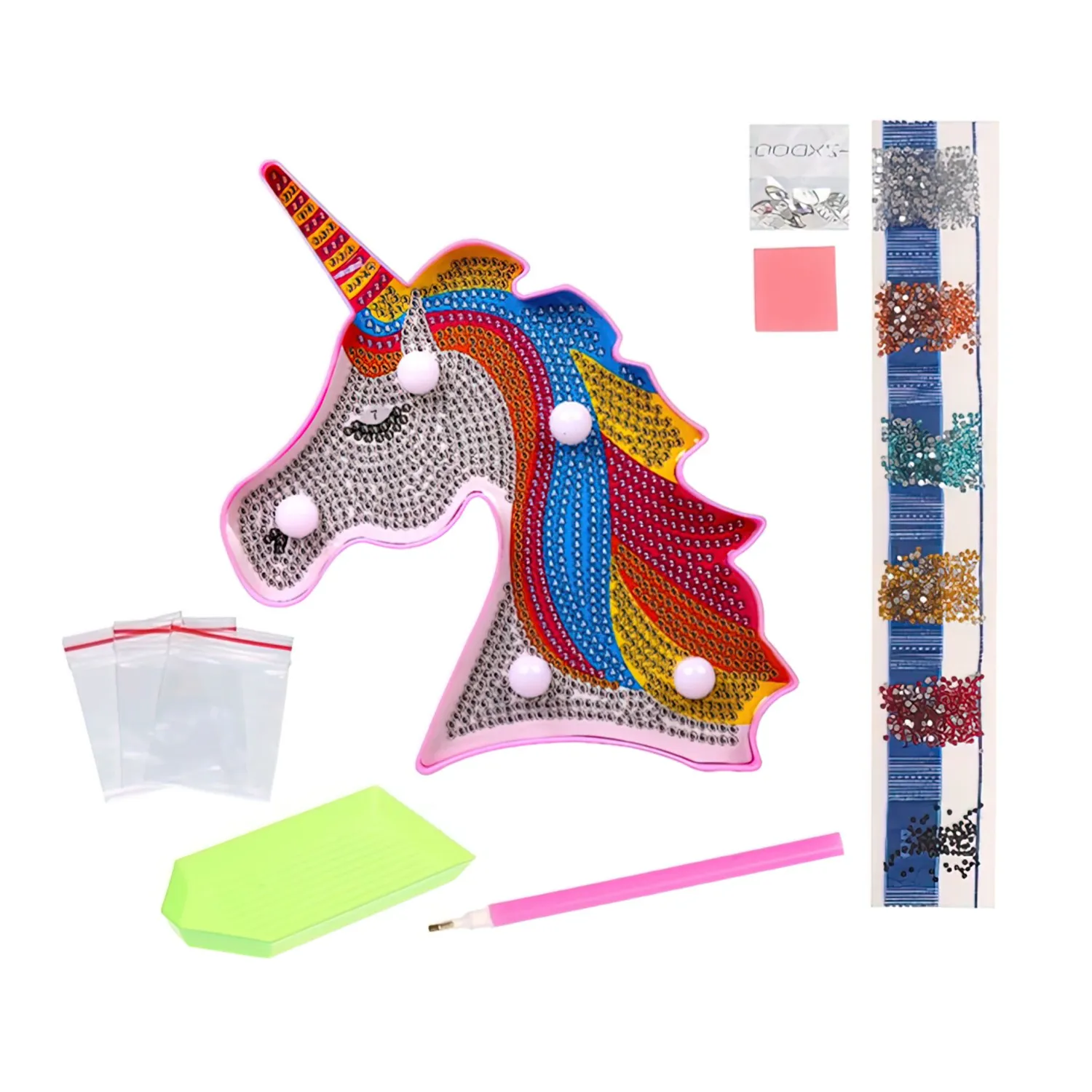 Diamond Painting Lampe for Barn LED / Diamantmaling – Unicorn