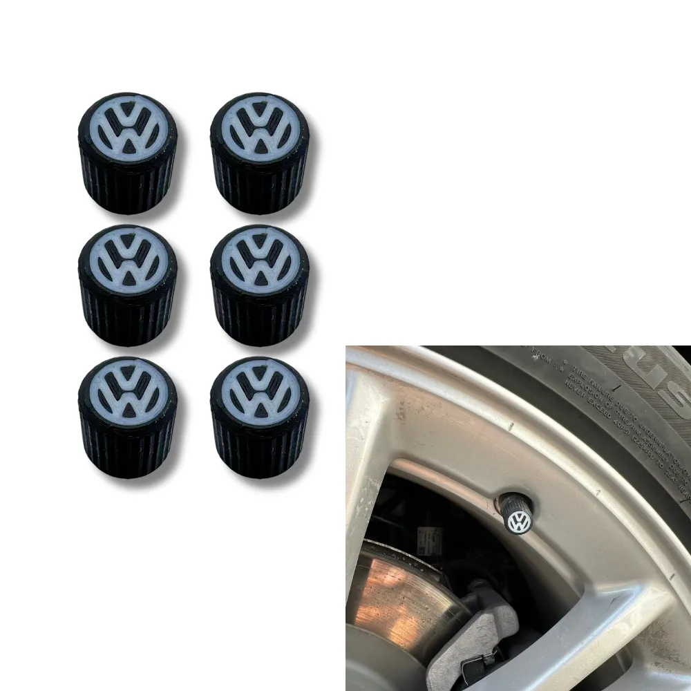 6x Bilhjul Dekkventilkapper Dekkfelgstammedeksler til Volkswagen VW
