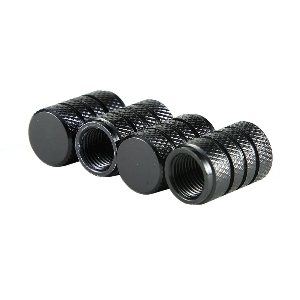 4x ventilhetter for bil, aluminium - svart