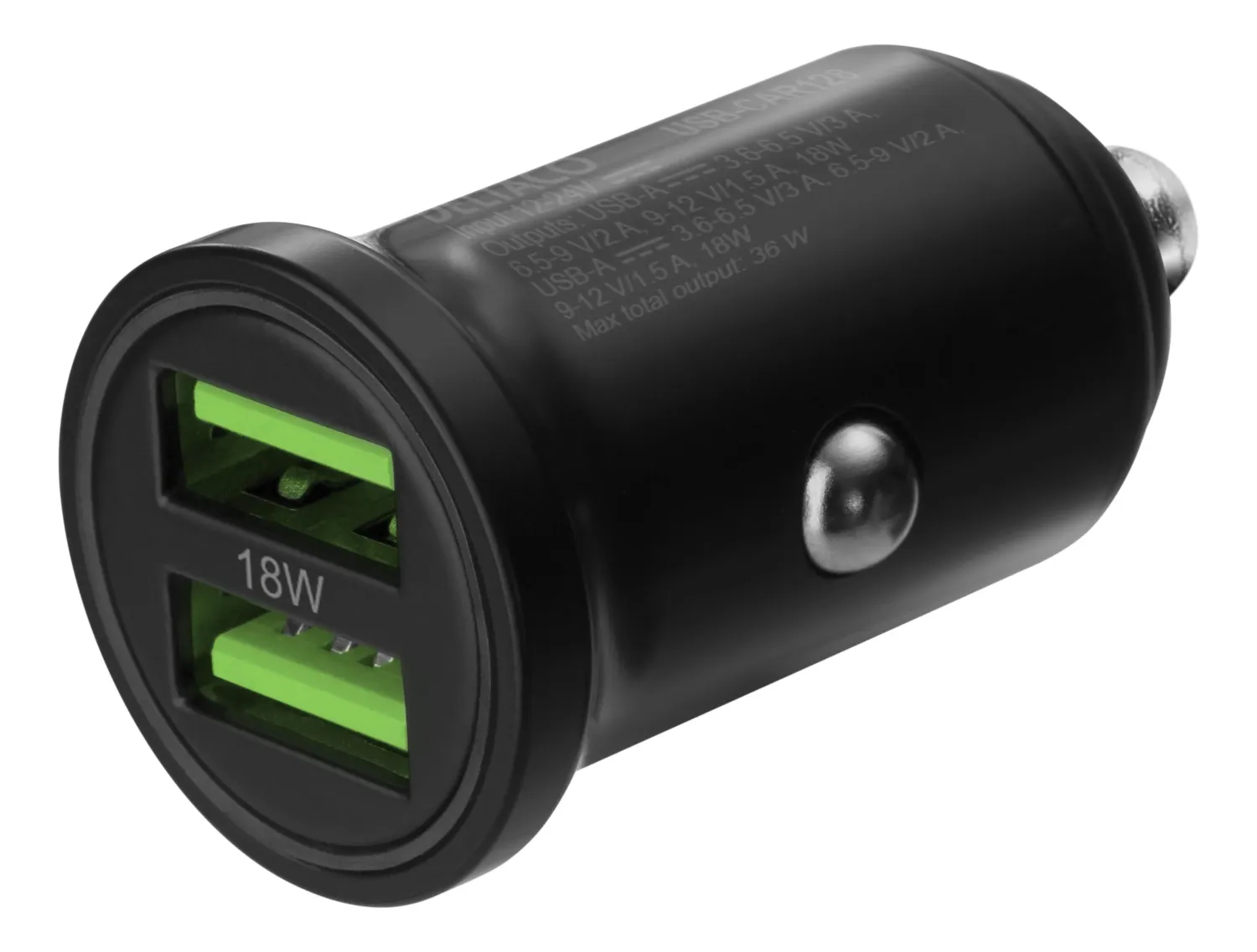 USB billader, 2x USB - A 18 W, hurtiglading 36 W totalt
