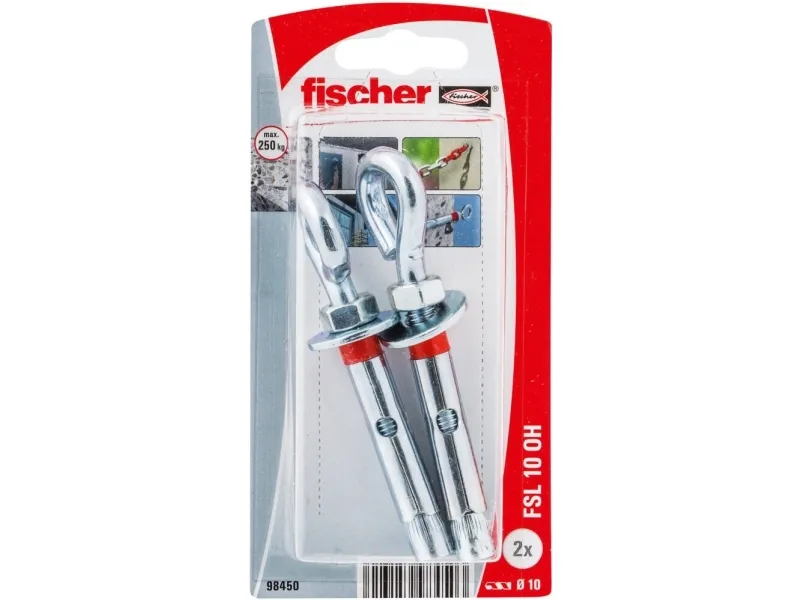 Fischer 98450, Ekspansjonsanker, Betong, 1 cm, 2 stykker, Blister