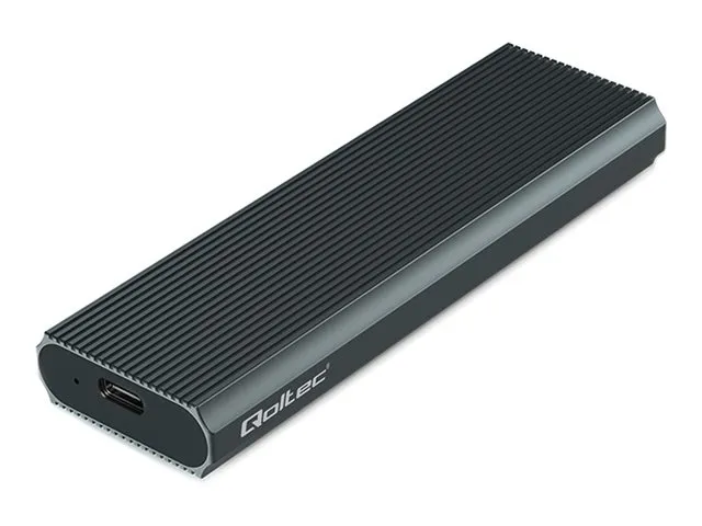 Qoltec aluminiumshus | M.2 SSD-stasjonsplass | NVMe | PCIe | USB 3.1 | Superhastighet 10Gb/s | 4TB | Grafitt