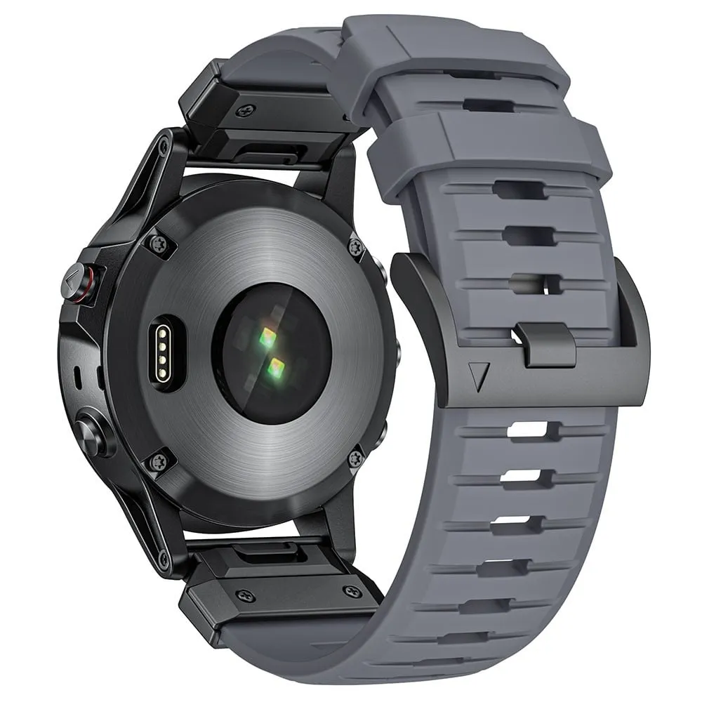 Garmin Fenix 3 / 5 / 5X / 6X / 7X erstatningsrem 22mm Universal Smart Watch Fluorubber håndleddsbånd - Grå