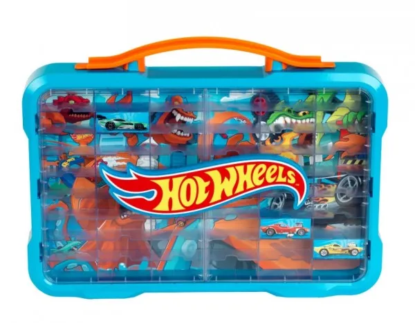 Theo Klein Hot Wheels - samlerdisplay med lys (lyseblå/transparent, for 54 kjøretøy, 1:64)