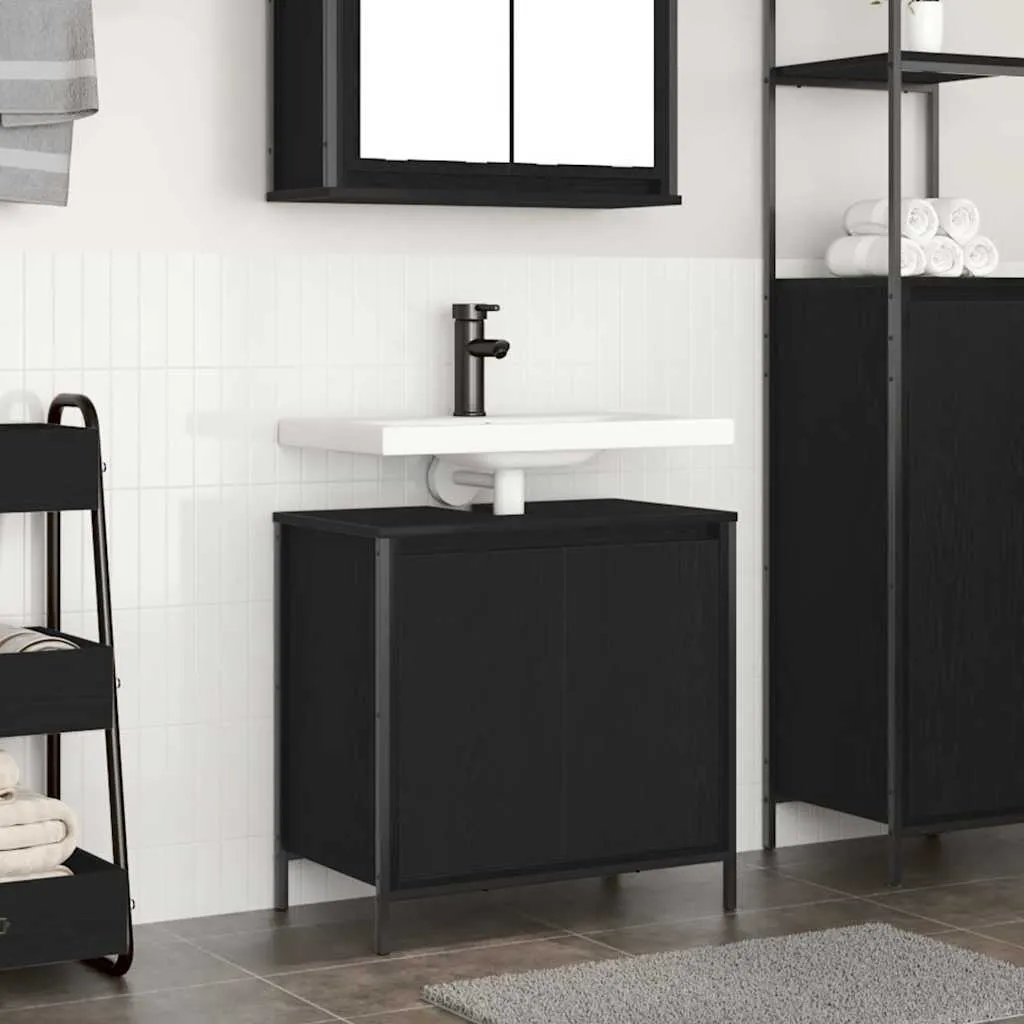 vidaXL Baderomsservantskap svart 60x34,5x60 cm