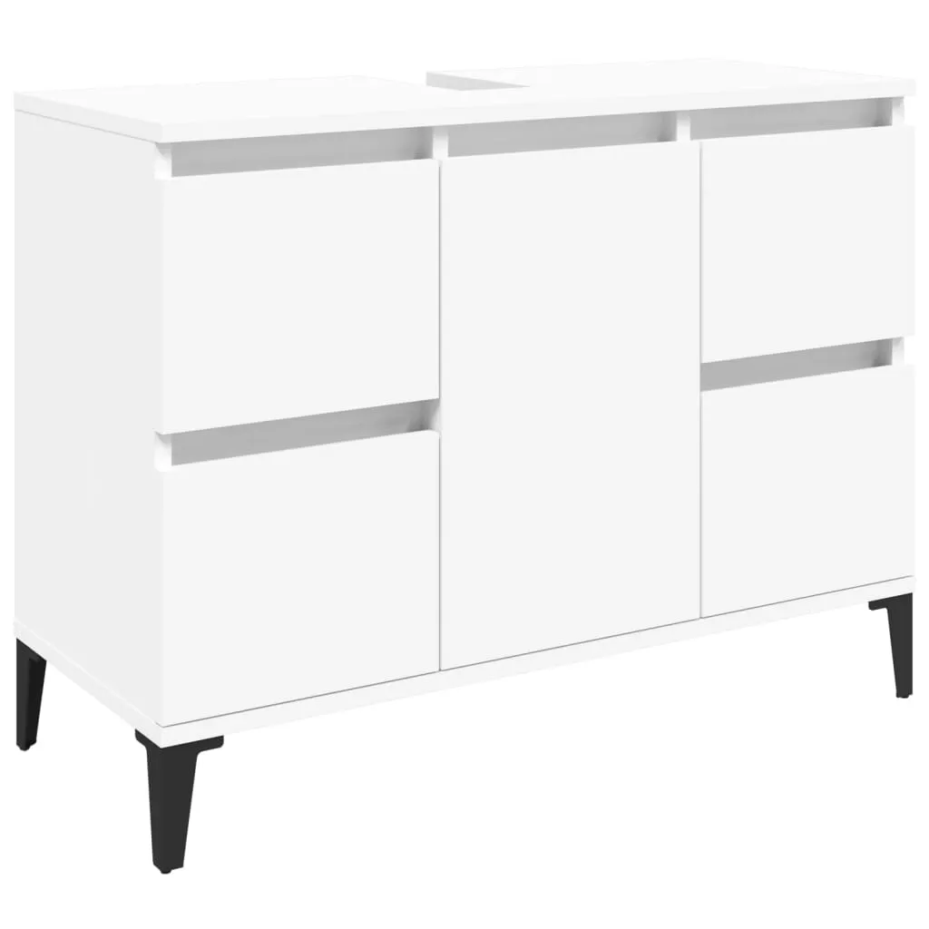 vidaXL Servantskap hvit 80x33x60 cm konstruert tre